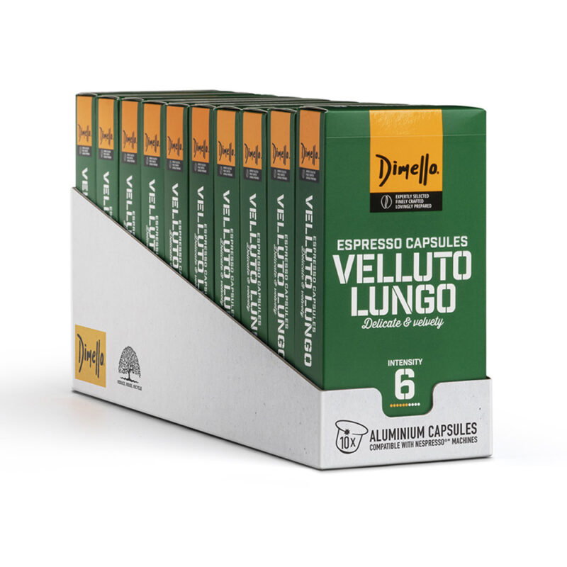Κάψουλες Velluto Lungo συμβατές με Μηχανή Nespresso 100τεμάχια